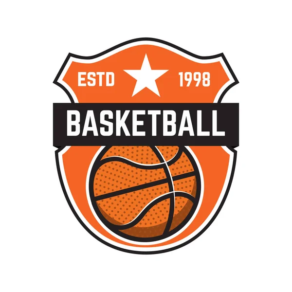 Koszykówka Sport Herby Element Projektu Logo Etykieta Godło Znak Plakat — Wektor stockowy