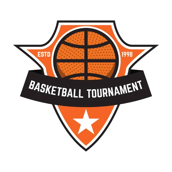 Emblemi Sportivi Basket Elemento Design Poster Logo Etichetta Emblema Segno — Vettoriale Stock