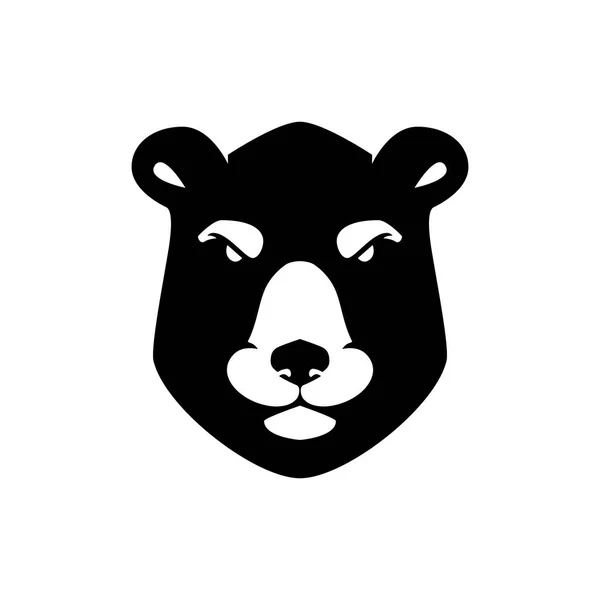 Tête Ours Sur Fond Blanc Elément Design Pour Logo Étiquette — Image vectorielle