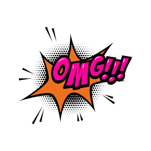 OMG!! ! Фраза в стиле комикса с пузырьком речи. Векторная иллюстрация
