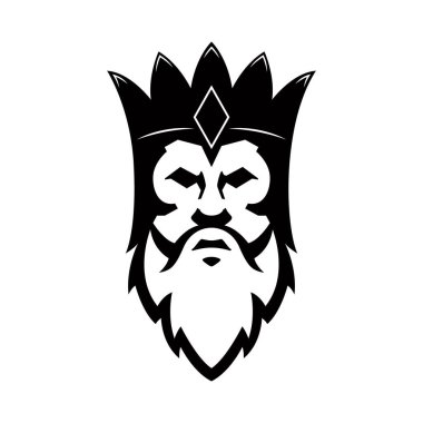 Sakallı kral kutsal kişilerin resmi. Tasarım öğesi işareti, rozet, t gömlek, poster için. Vektör çizim