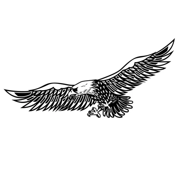 Adler Illustration Auf Weißem Hintergrund Gestaltungselement Für Plakat Karte Druck — Stockvektor