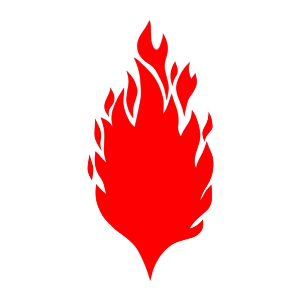 Ручной Рисунок Огня Белом Фоне Элемент Дизайна Логотипа Этикетки Эмблемы — стоковый вектор