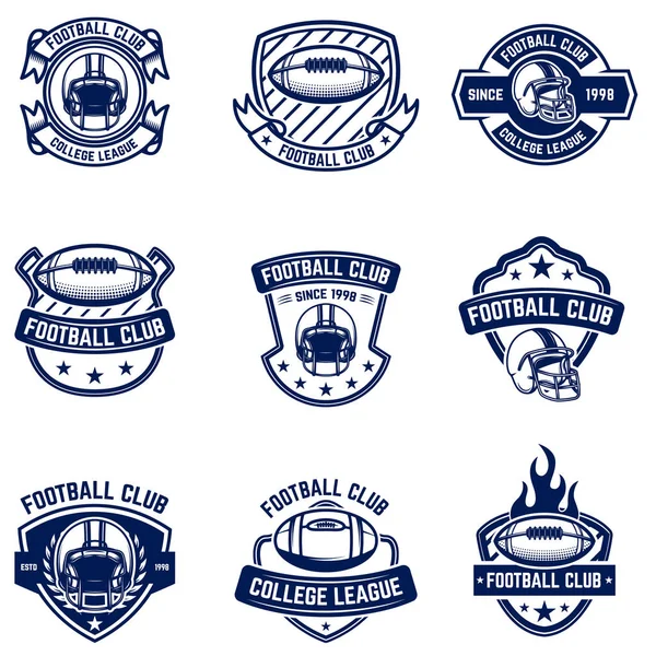 Американские Футбольные Эмблемы Элемент Дизайна Логотипа Этикетки Знака Векторное Изображение — стоковый вектор