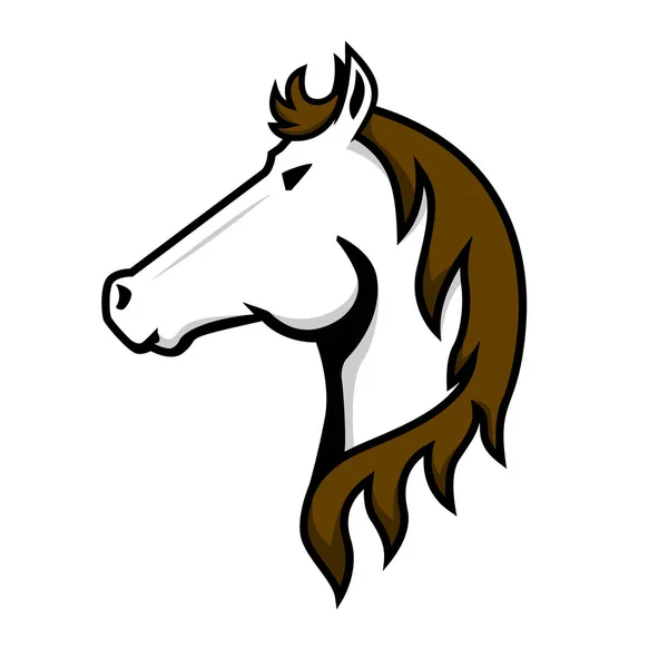 Tanda Kepala Kuda Latar Belakang Putih Unsur Desain Untuk Logo - Stok Vektor