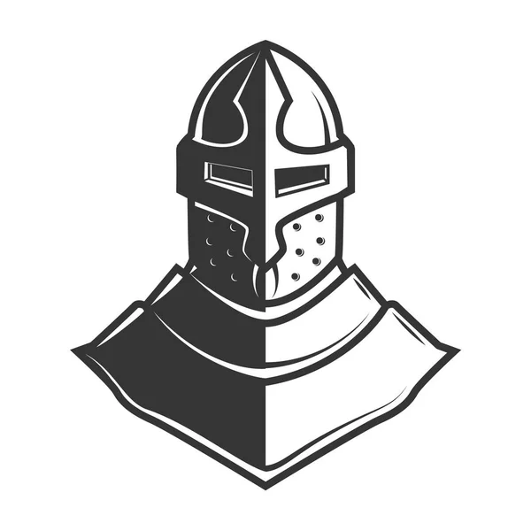 Retro Stil Knight Hjälm Isolerad Vit Bakgrund Designelement För Etikett — Stock vektor