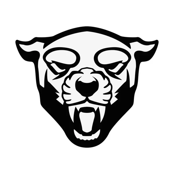 Puma Işareti Baş Spor Takım Logo Amblem Rozet Maskot Tasarım — Stok Vektör