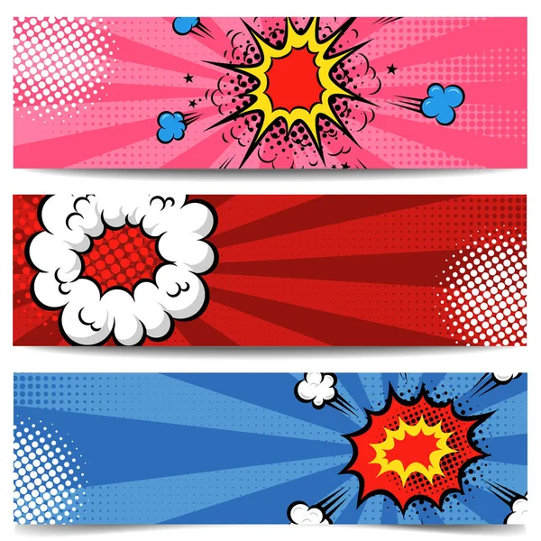 Banner Pop Art Stil Flyer Comic Stil Vektorillustration — Stockvektor