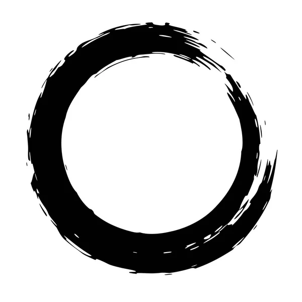 Schwarze Pinselstriche Form Eines Kreises Gestaltungselement Für Plakat Karte Schild — Stockvektor