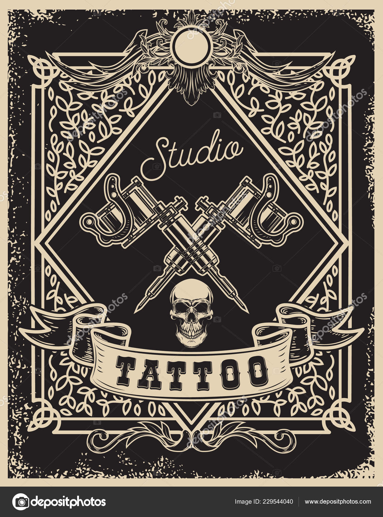 tattoo studio banner 3719059 Vector Art at Vecteezy
