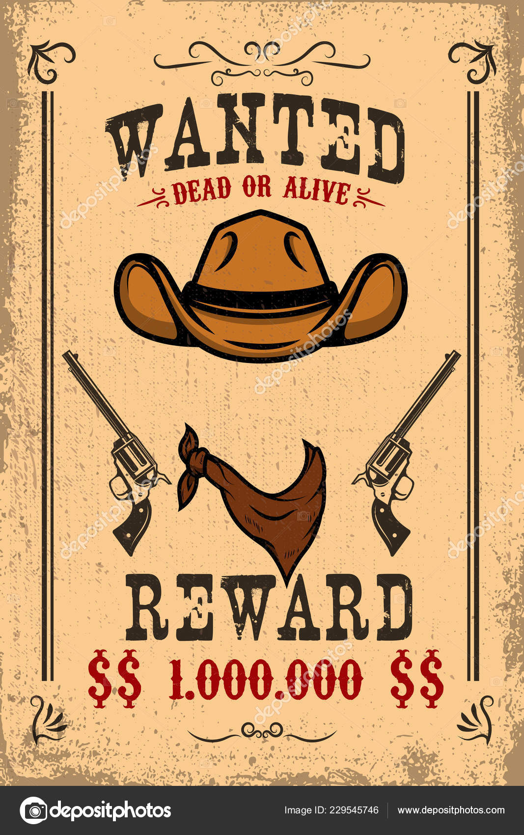 old west wanted poster template