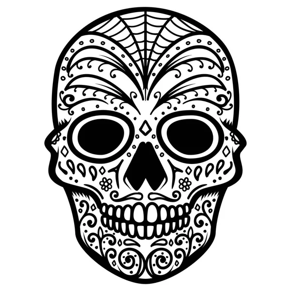 Illustration Crâne Sucre Mexicain Jour Des Morts Dia Los Muertos — Image vectorielle