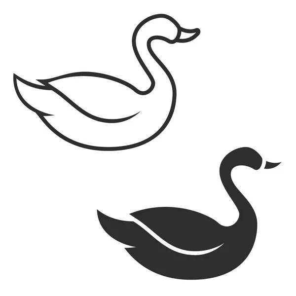 Icono Cisne Aislado Sobre Fondo Blanco Elemento Diseño Para Emblema — Vector de stock