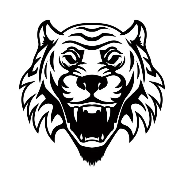 Tygrys Głowa Ilustracja Element Etykieta Godło Znak Logo Odznaka Projekt — Wektor stockowy
