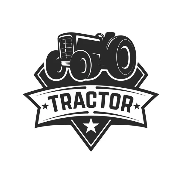 Tractor Emblem Farmers Market Design Element Logo Label Sign Vector — Stock Vector