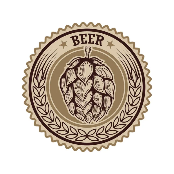 Vintage Bira Etiket Tasarım Logo Etiket Arma Işaret Menü Öğeleri — Stok Vektör
