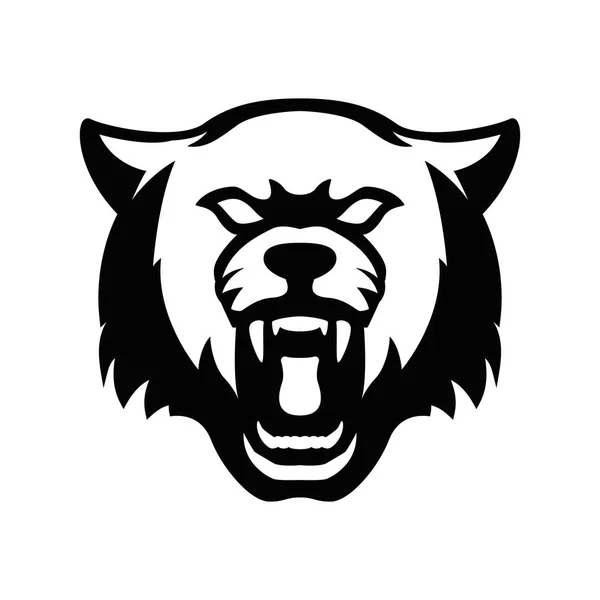 Wolf Hoofd Ondertekenen Ontwerpelement Voor Sport Team Logo Badge Embleem — Stockvector