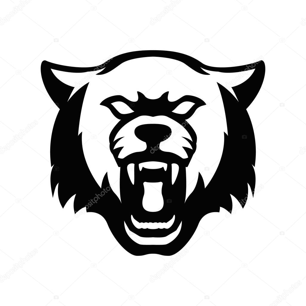 Wolf head sign. Design element for sport team logo, emblem, badge, mascot. Vector illustration