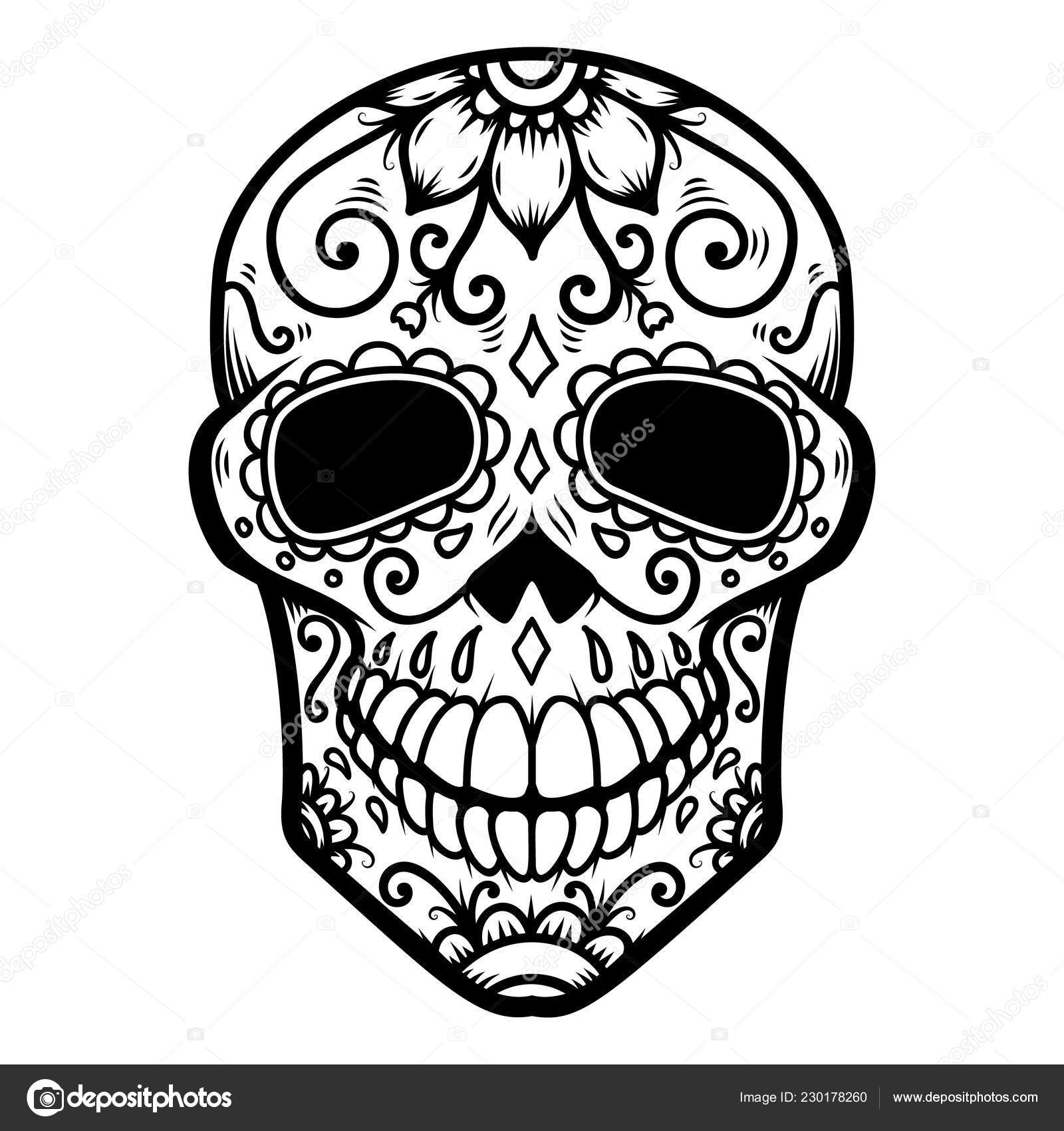 Black Half Skeleton Day of the Dead Skull Mask with Designs 