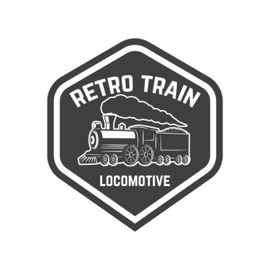 Vintage tren amblemi şablonu. Tasarım öğesi logosu, işaret, etiket için. Vektör görüntü