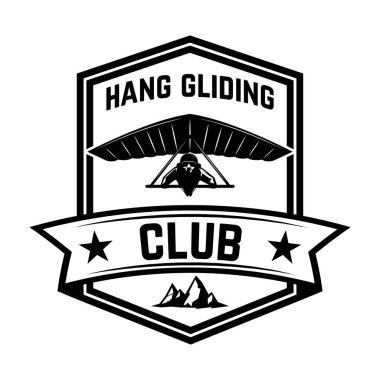 Kanat Kulübü amblemi şablonu. Logo, amblem, etiket işareti için öğe tasarlayın. Vektör çizim