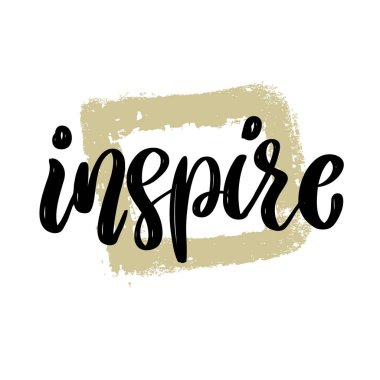 Bana ilham veriyor. Beyaz arka plan üzerinde izole ifade yazı. Tasarım öğesi için poster, kartı. Vektör çizim