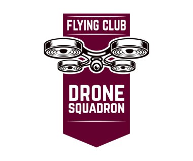 Uçak uçan ile amblemi şablonu. Logo, etiket, tasarım için tasarım öğesi. Vektör çizim