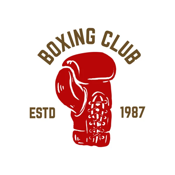 Чемпіонський Боксерський Клуб Шаблон Емблеми Боксерською Рукавичкою Елемент Дизайну Логотипу — стоковий вектор