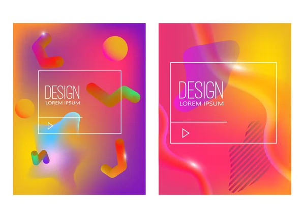 Fond Abstrait Avec Ondes Gradient Composition Dynamique Forme Elément Design — Image vectorielle