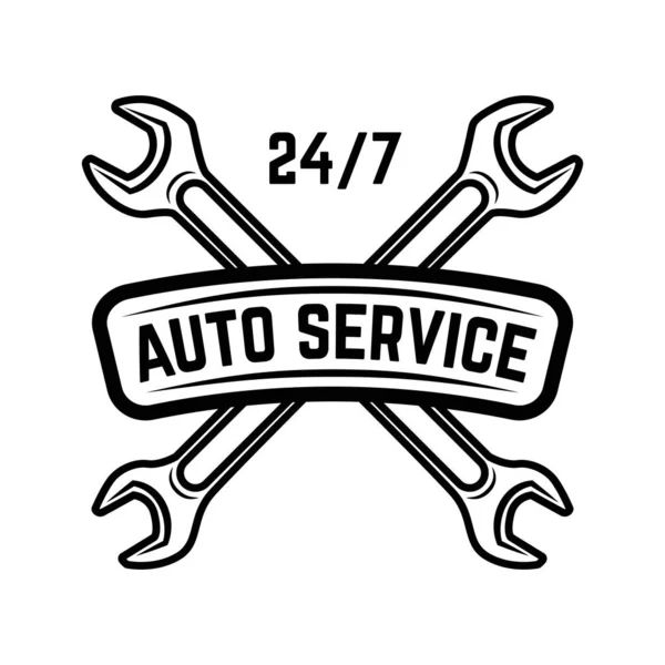 Auto Service Tankstelle Autoreparatur Designelement Für Logo Etikett Emblem Schild — Stockvektor