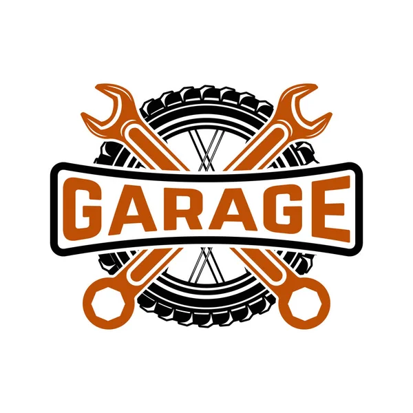 Garage Stazione Servizio Riparazione Auto Elemento Design Logo Etichetta Emblema — Vettoriale Stock