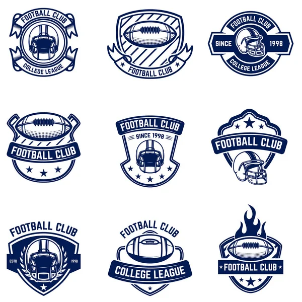 Emblemas Futebol Americano Elemento Design Para Logotipo Etiqueta Sinal Imagem — Vetor de Stock