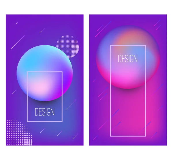 Eine Reihe Von Banner Design Vorlagen Mit Abstrakten Lebendigen Verlaufsformen — Stockvektor