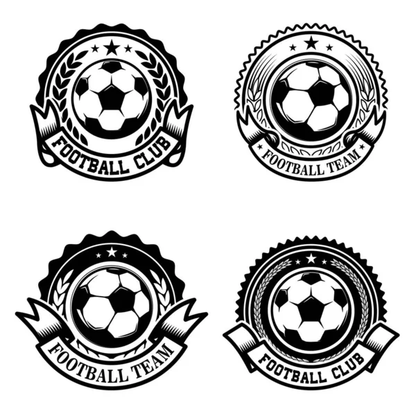 Juego Fútbol Emblemas Fútbol Elemento Diseño Para Logotipo Etiqueta Emblema — Vector de stock