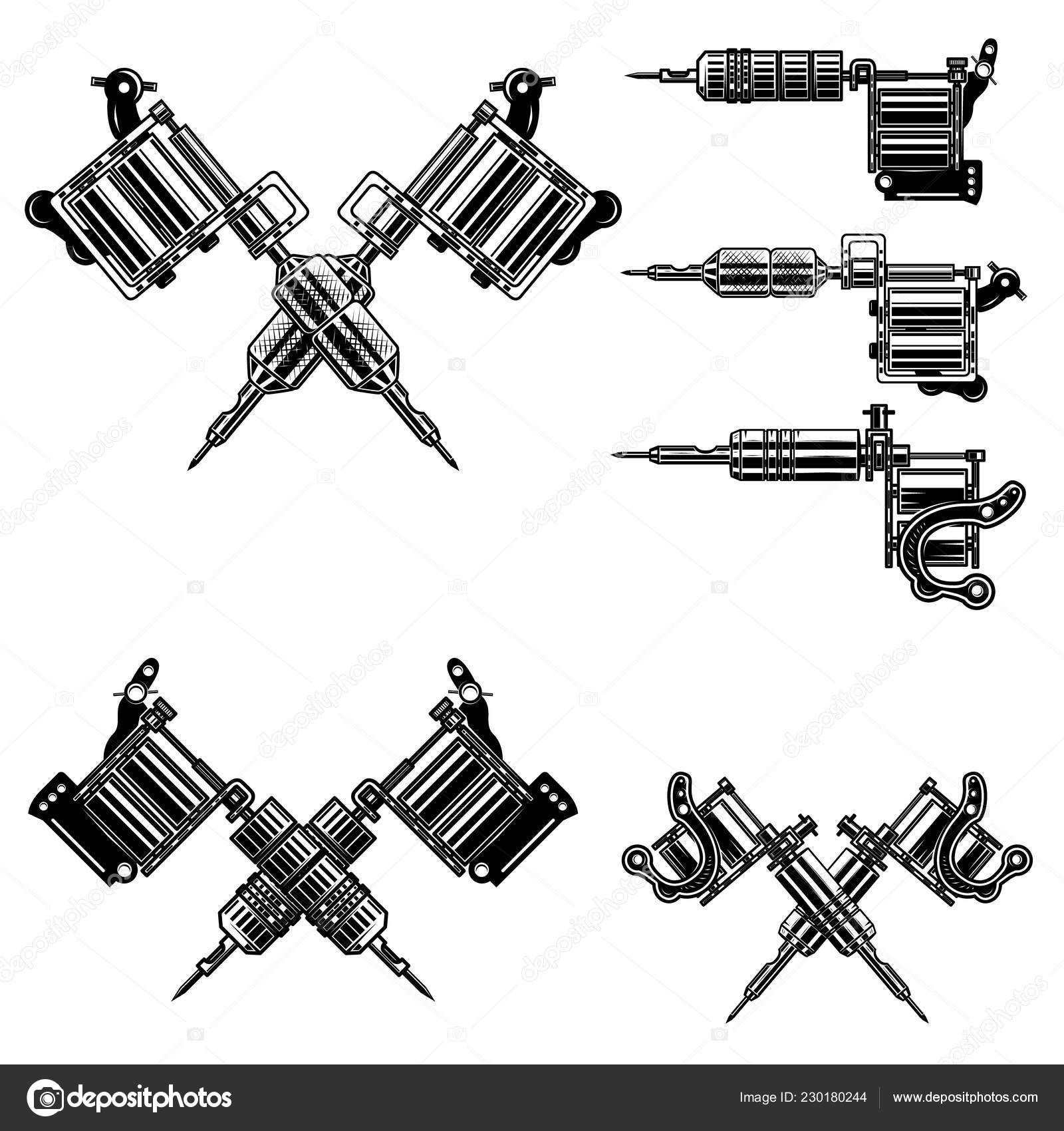 Conjunto Ilustrações Máquinas Tatuagem Elementos Design Para Decoração  Estúdio Tatuagem Vetor de ©art-l@i.ua 230180244, image size:1600x1700