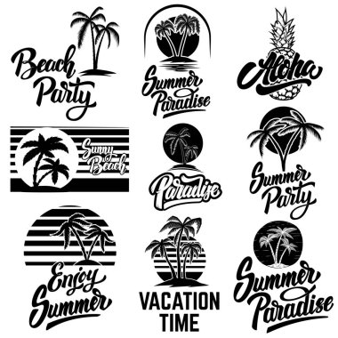 Avuç içi ile yaz Amblemler kümesi. Amblem, işaret, logo, etiket, rozet için. 