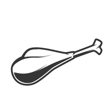 Tavuk bacağı simgesi beyaz arka plan üzerinde izole. Logo, amblem, etiket işareti için öğe tasarlayın. Vektör çizim