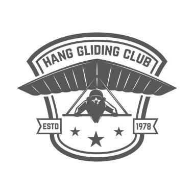 Kanat Kulübü amblemi şablonu. Logo, amblem, etiket işareti için öğe tasarlayın. Vektör çizim