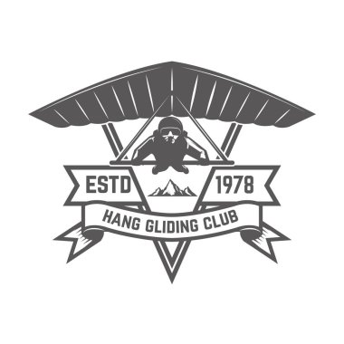 Kanat Kulübü amblemi şablonu. Logo, amblem, etiket işareti için öğe tasarlayın. Vektör çizim