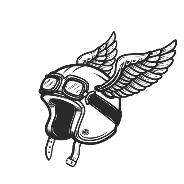 Крылатый Гоночный Шлем Белом Фоне Элемент Дизайна Логотипа Этикетки Эмблемы — стоковый вектор