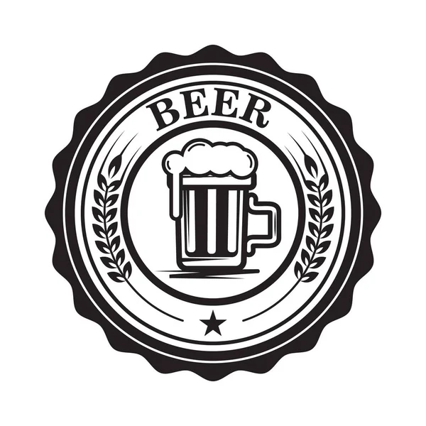 Emblema Con Taza Cerveza Elemento Diseño Para Logotipo Etiqueta Emblema — Vector de stock