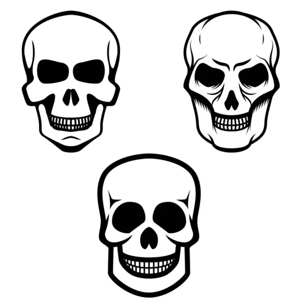 Totenkopf Symbole Isoliert Auf Weißem Hintergrund Designelement Für Logo Etikett — Stockvektor