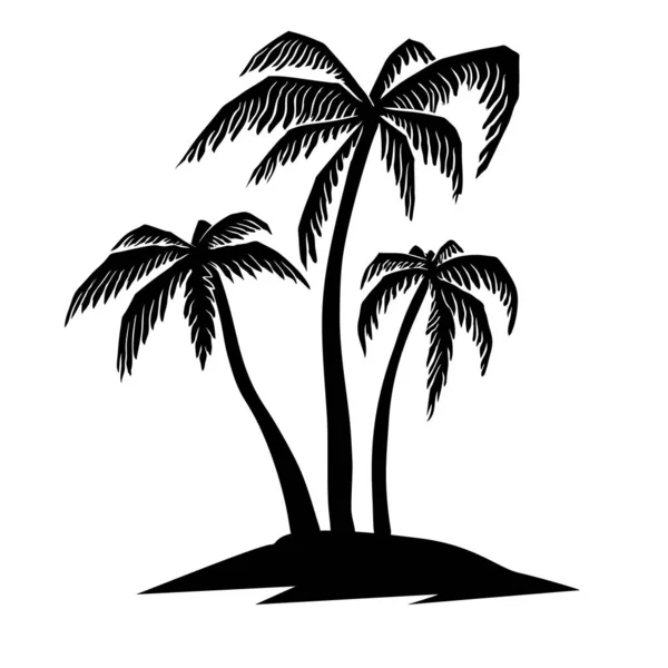 Uppsättning Handritad Palm Tree Illustrationer Designelement För Affisch Kort Banner — Stock vektor