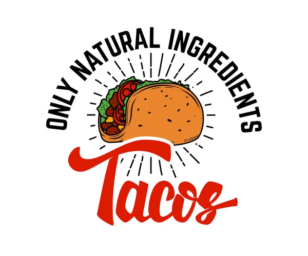 Tacos Elemento Diseño Para Logotipo Etiqueta Emblema Signo Ilustración Vectorial — Archivo Imágenes Vectoriales