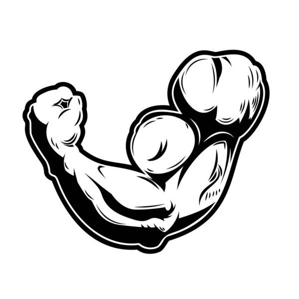 Ilustração Mão Humana Muscular Elemento Design Para Logotipo Etiqueta Emblema — Vetor de Stock