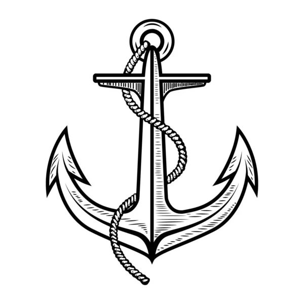 Illustrazione Ancoraggio Isolata Sfondo Bianco Elemento Design Logo Etichetta Emblema — Vettoriale Stock