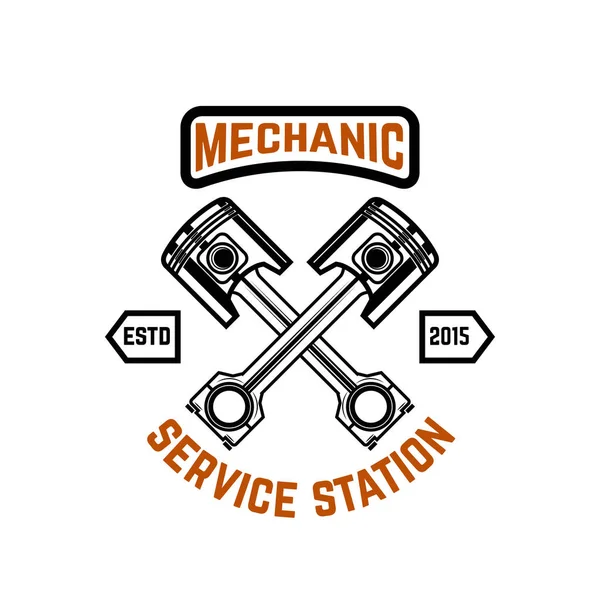 Crossed pistons gear engine industry automotive Stock Vector Image by