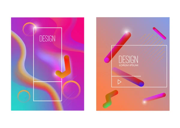 Abstrakter Hintergrund Mit Gradientenwellen Und Dynamischer Formkomposition Gestaltungselement Für Plakat — Stockvektor