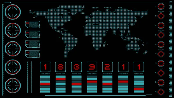 Tech Rozhraní Tmavém Pozadí Prvky Návrhu Pro Hud Uživatelské Rozhraní — Stockový vektor