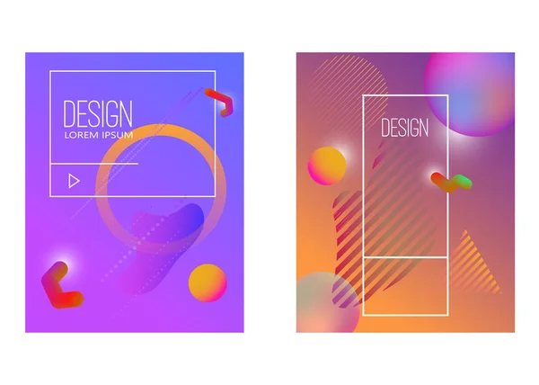Fond Abstrait Avec Ondes Gradient Composition Dynamique Forme Elément Design — Image vectorielle
